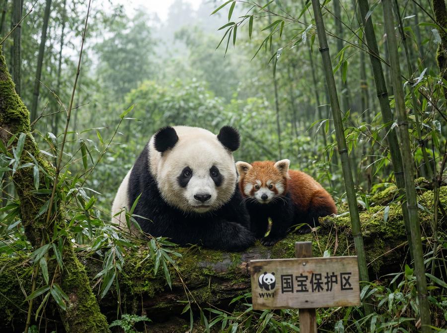 抖阴国宝视频 大熊猫与小熊猫同框写真视频