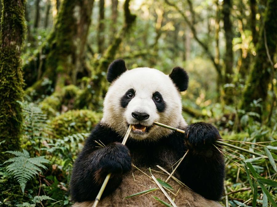 抖阴熊猫视频教程 大熊猫竹林觅食写真